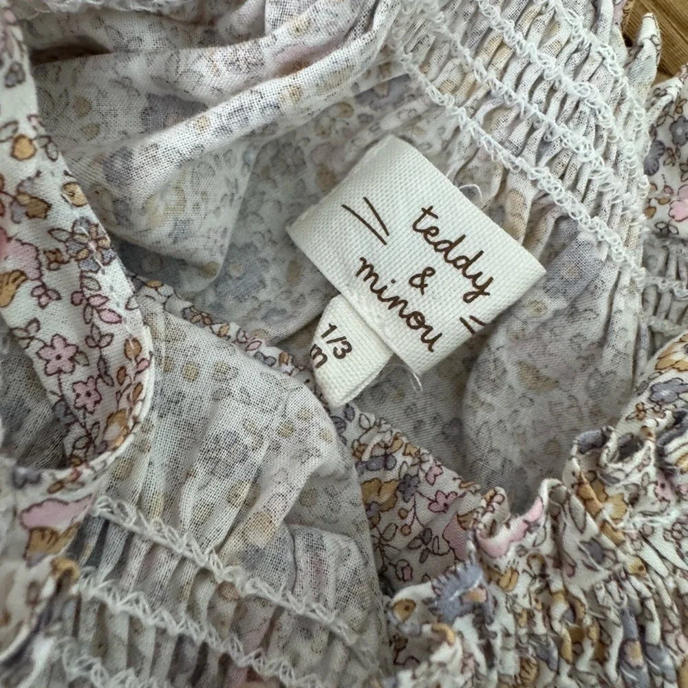 Teddy & Minou Floral Kids Dress and Bloomers Set